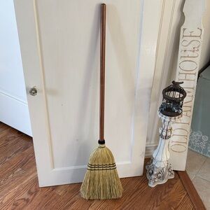 Wooden Handle Broom with Natural Bristles Child Size